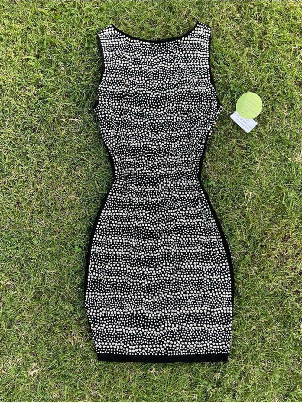 Windsor Black and Silver Embellished-Pattern Midi Sheath Dress